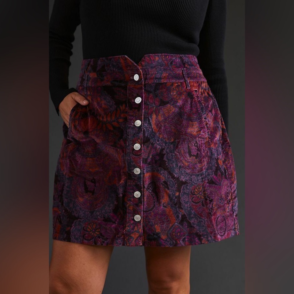 Anthropologie Pilcro Corduroy Mini Skirt